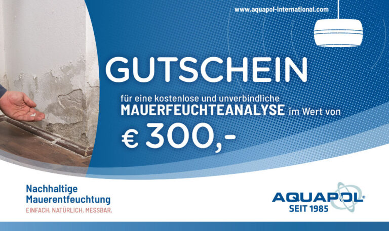 Gutschein Aquapol Kostenlose Mauerfeuchteanalyse